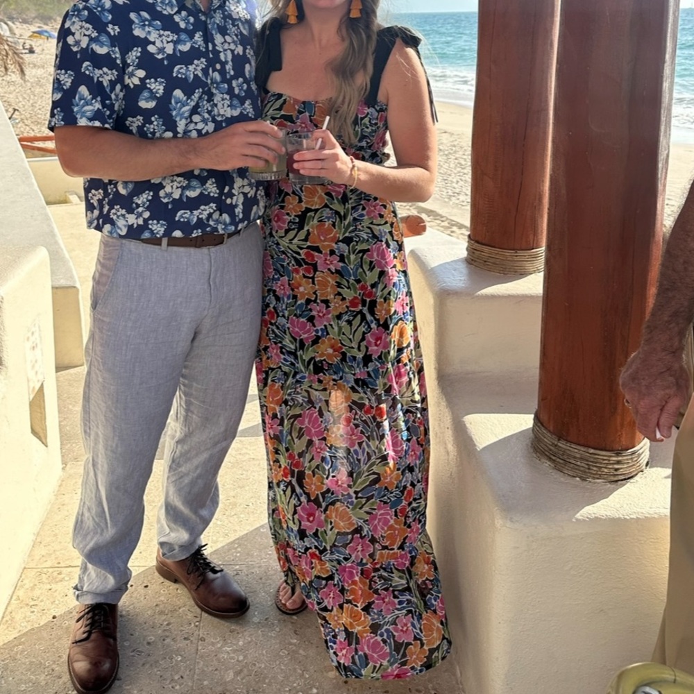 Vici Lyssa floral shoulder tie maxi dress, worn once